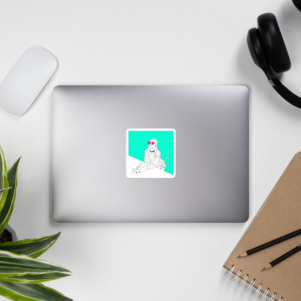"Teal Devil " Sticker