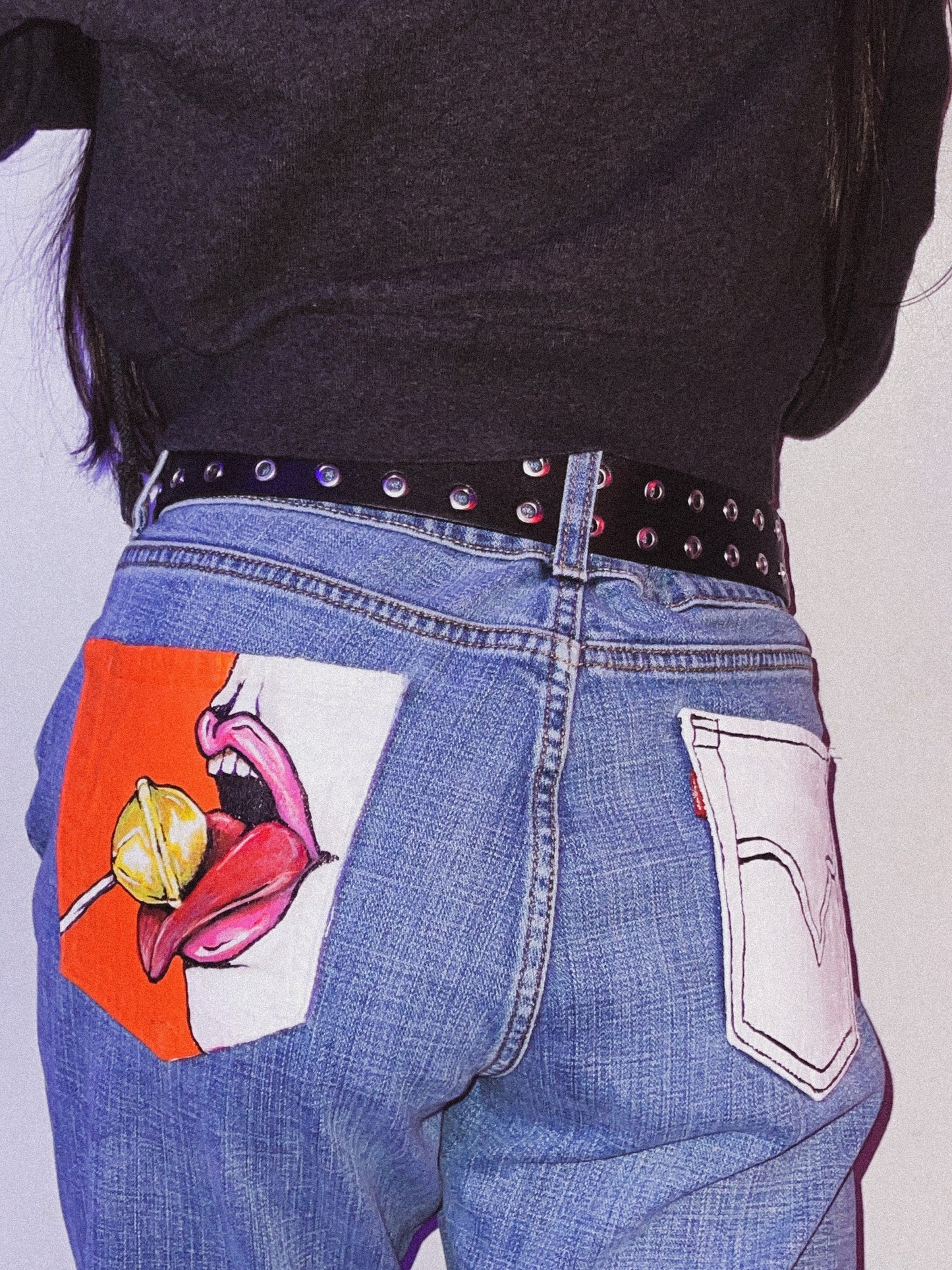 "Yummy" Painted Jeans