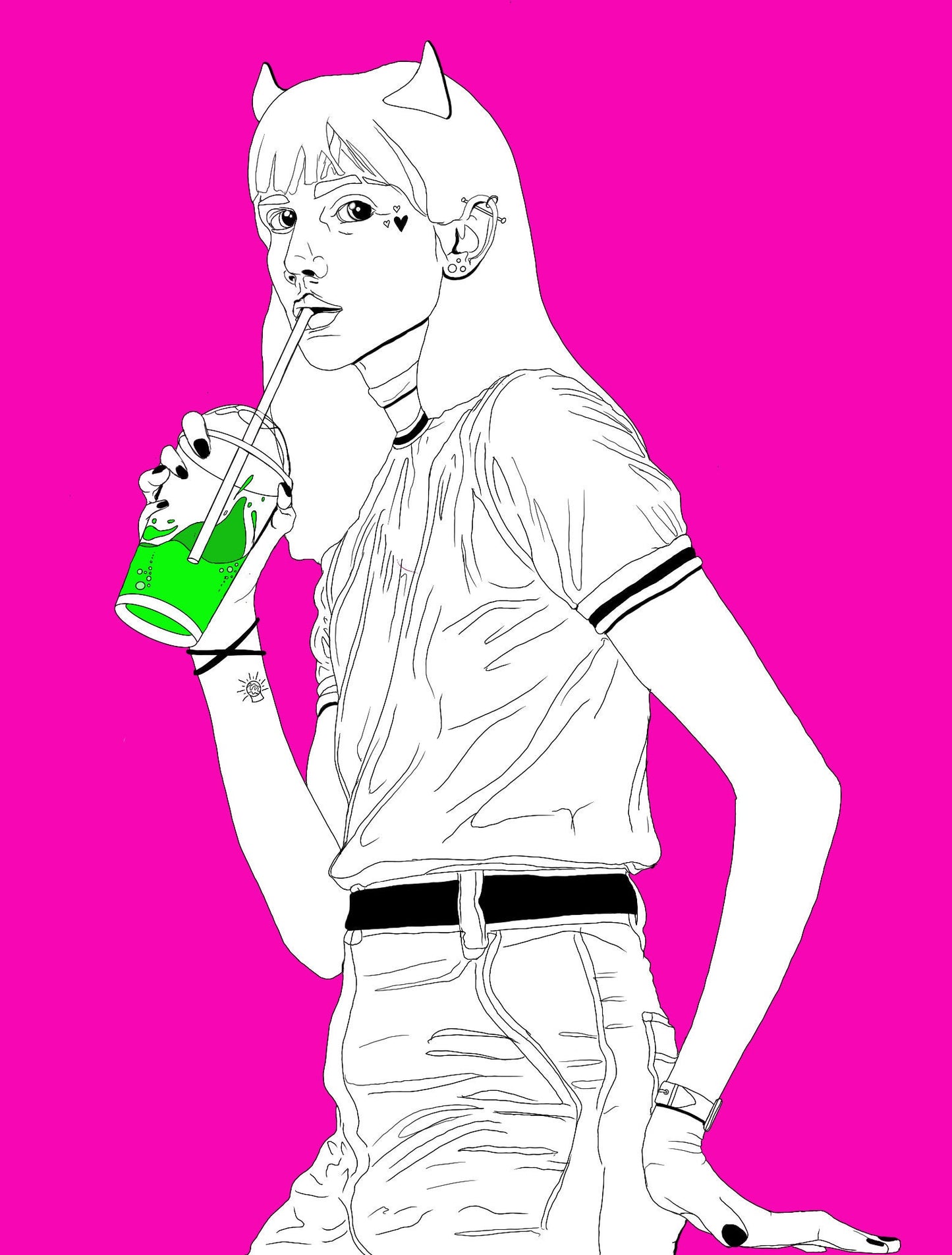 "Hot Pink Devil" Sticker