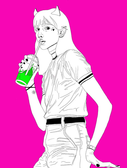 "Hot Pink Devil" Sticker